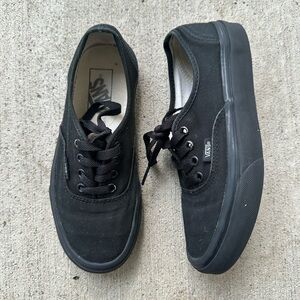 Vans Women's Authentic All Black Canvas Skateboarding Shoes size 6.5
